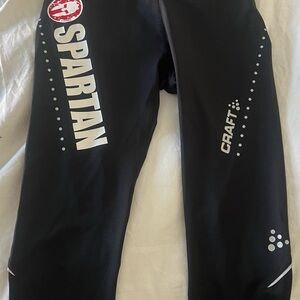 Craft Kids Black Leggings with Spartan Logo